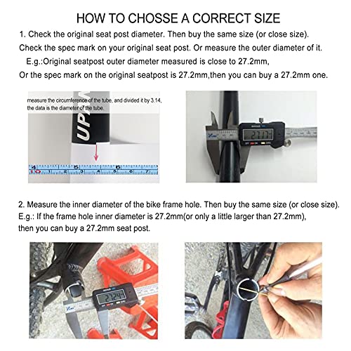 Bike Seatpost 450mm Extra Long Bicycle Saddle Tube with Micro Adjust Clamp Q99226