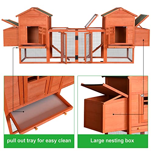 Large Metal Chicken Coop Hexagonal Walk-in Poultry Cage with Anti-UV Cover Z81934