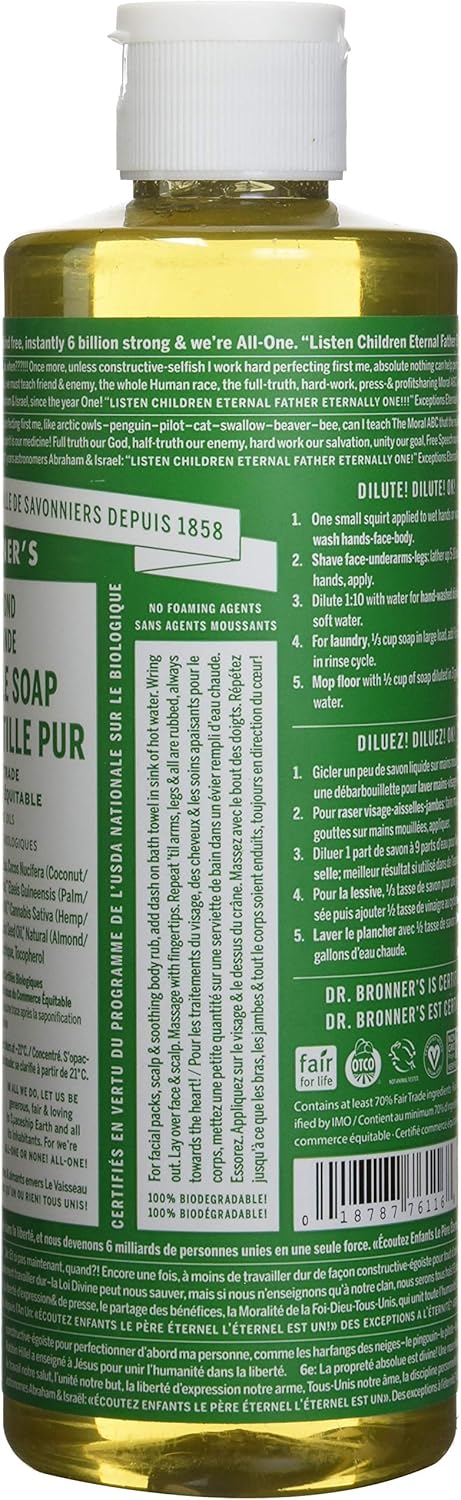 18-in-1 Hemp Almond Pure-Castile Liquid Soap, 1 Pound B24940