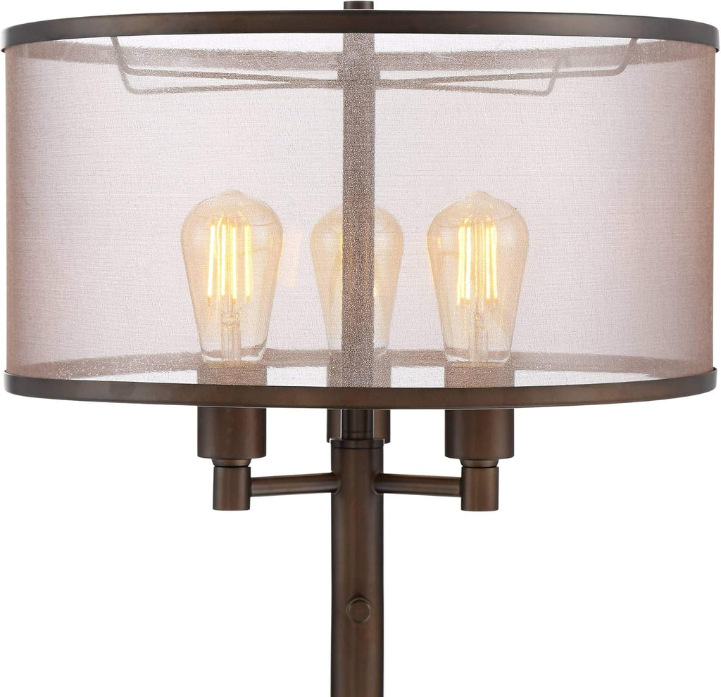 Rustic Farmhouse Standing Floor Lamp 3-Light 62" Tall S6305
