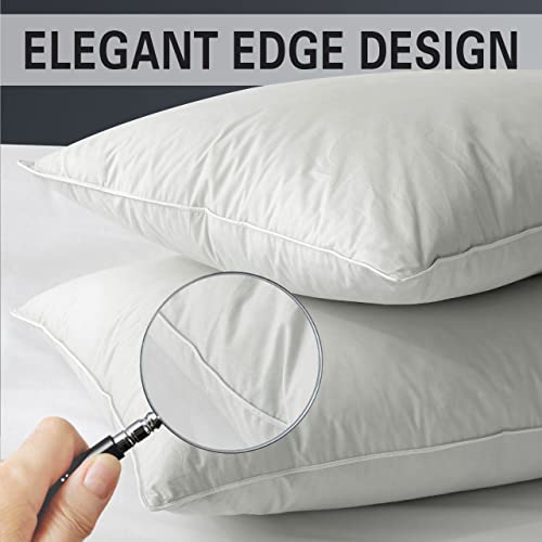 Queen Size Down Feather Pillow 2 Pack with Cotton Cover O830679