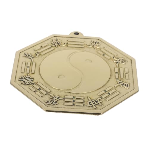 PRETYZOOM Brass Bagua Mirror Wall Hanging Adorn Indoor Bagua Mirror Chinese Brass Mirror Wall Bagua Mirror Decoration Indoor Decor Exorcism Ornament Home Decor Tabletop Decor Exorcism Craft