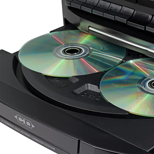 Bluetooth 3 Speed Stereo Turntable with CD Changer and Dual Cassette Deck L41795
