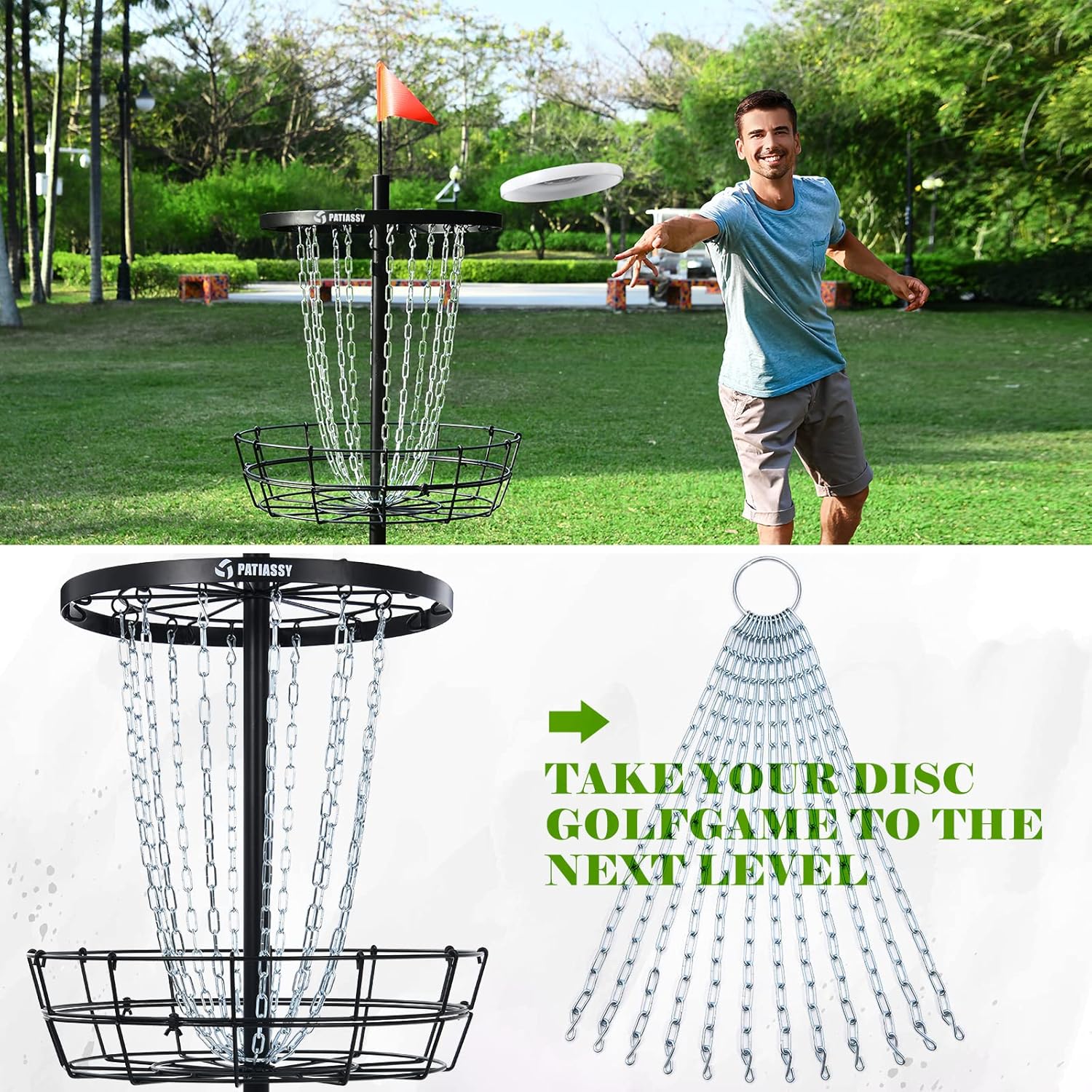 Disc Golf Basket with 24/12 Chains for Practice I415618