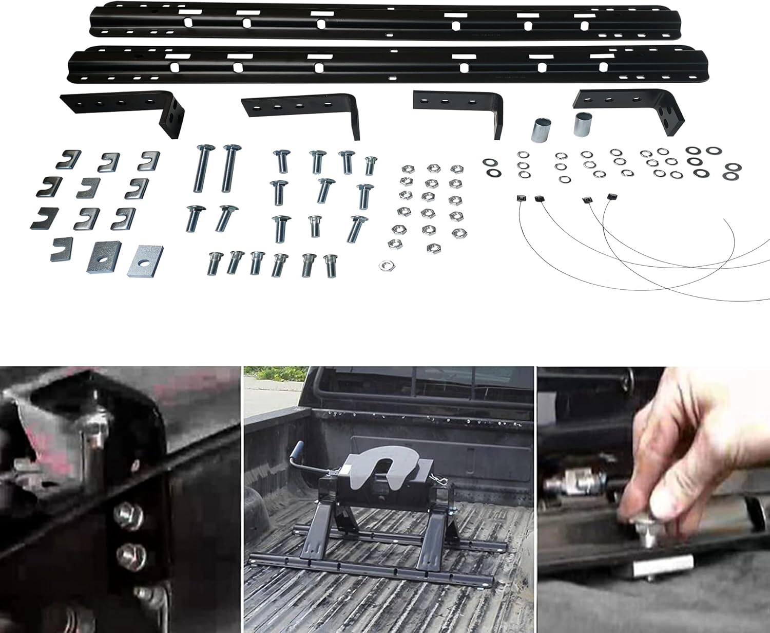 Fifth Wheel Mounting Rail Kit Trailer Hitch Steel 20K O5717