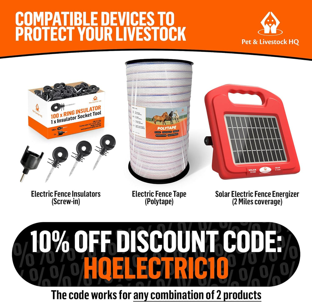 Solar Electric Fence Charger 5 Mile for Livestock G633474