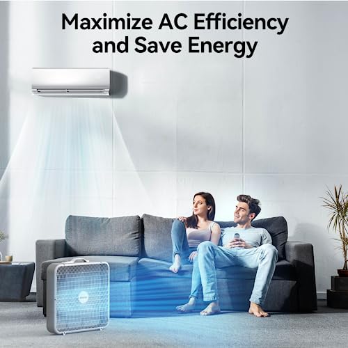 20 Inch Box Fan, 3-Speed Cooling Fan with Carry Handle, White (2 Pack) H53725
