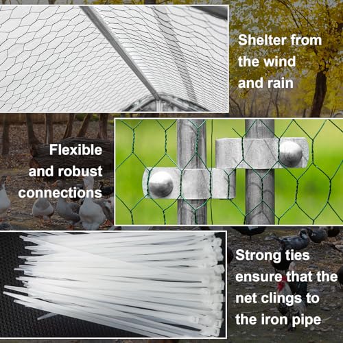 Large Metal Chicken Coop Walk-in Run with Waterproof Cover for Outdoor Poultry, Ducks, and Rabbits W99537