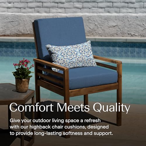 Outdoor Highback Chair Cushion, Taupe, 21" x 42" K617