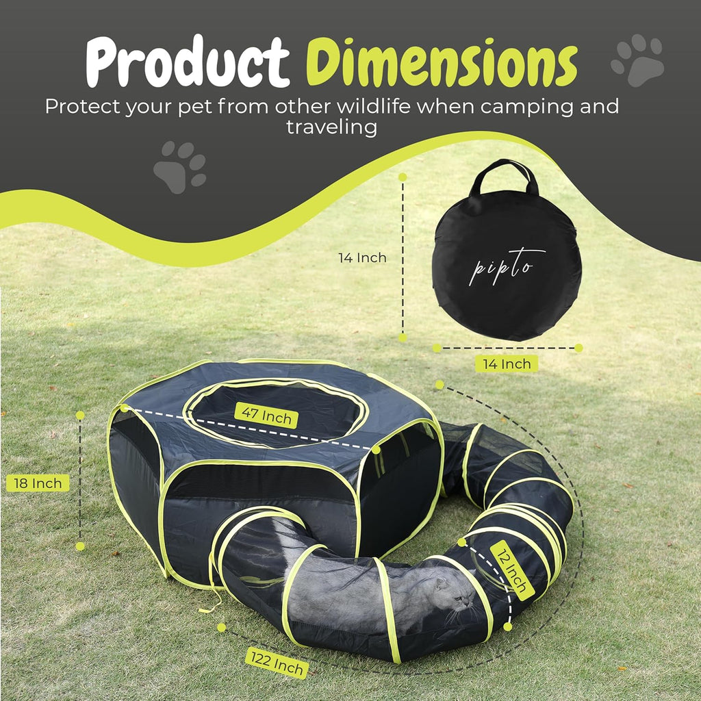 Outdoor Cat Enclosure with Claw Proof Tunnel and Storage Bag N1192