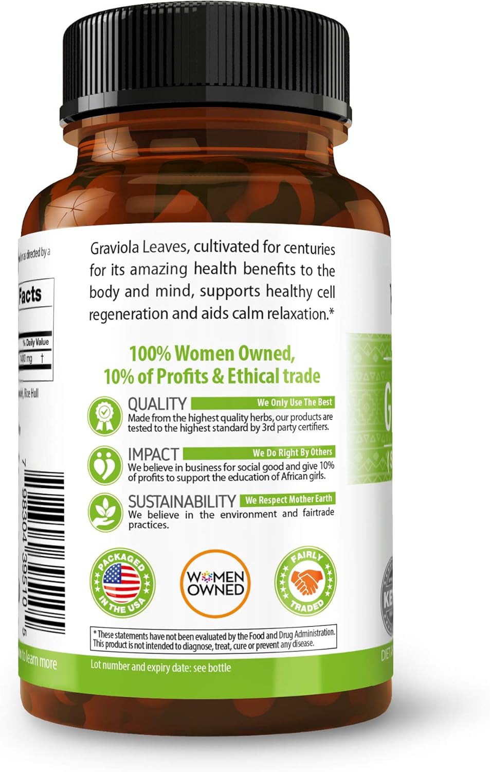 Graviola Soursop Capsules 60ct, 700mg Per Serving C1527