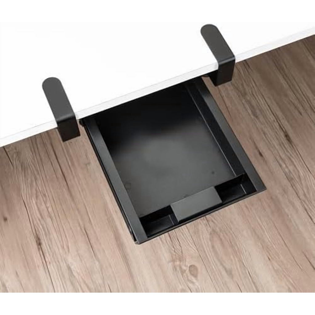 Under Desk Slide-Out Storage Drawer, Small Pull-Out Organizer with Adjustable C-Clamp Mount, Black Tray Q18935