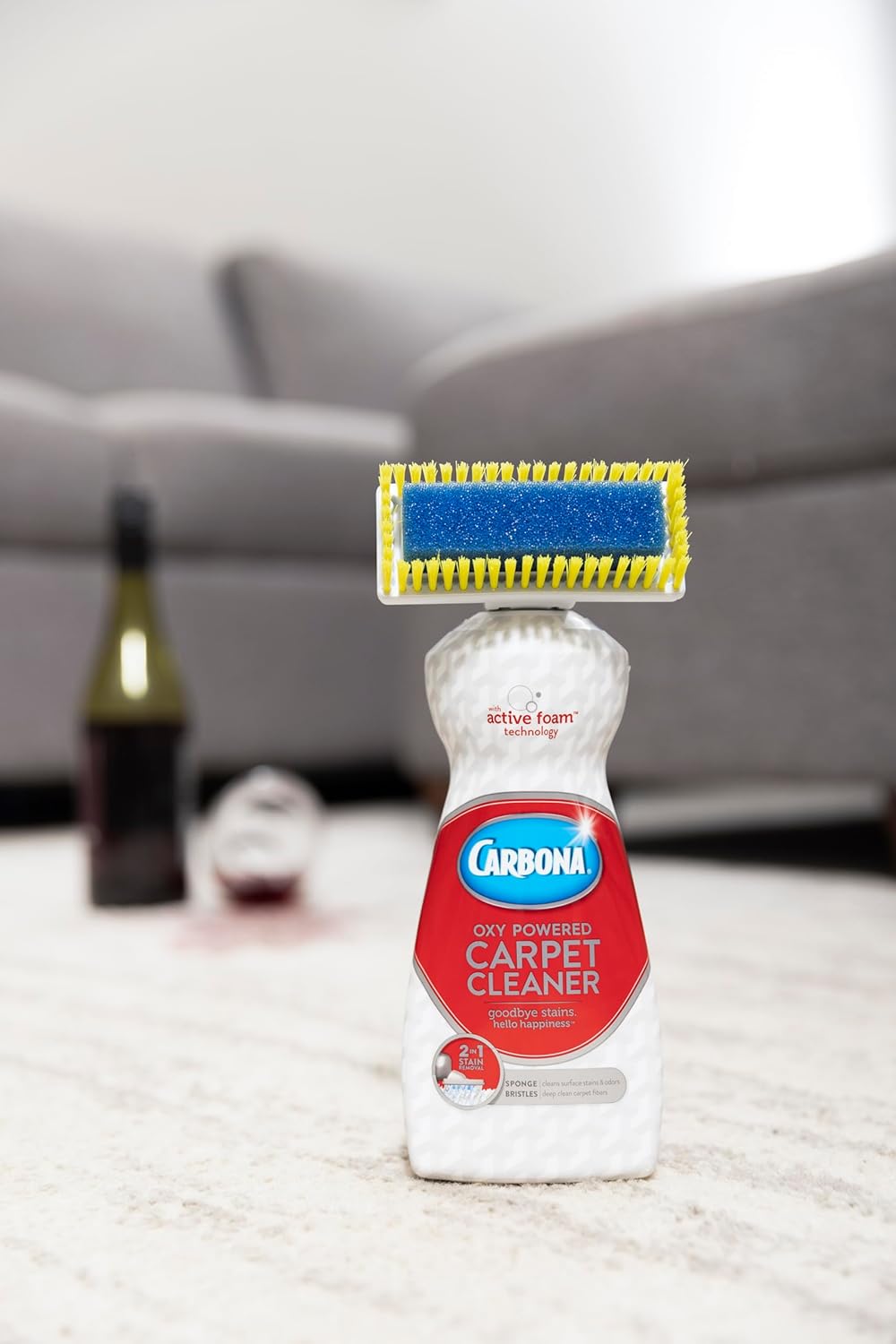 Carpet Cleaner with Brush, Oxy-Powered Foam, 13.5 Fl Oz W112665