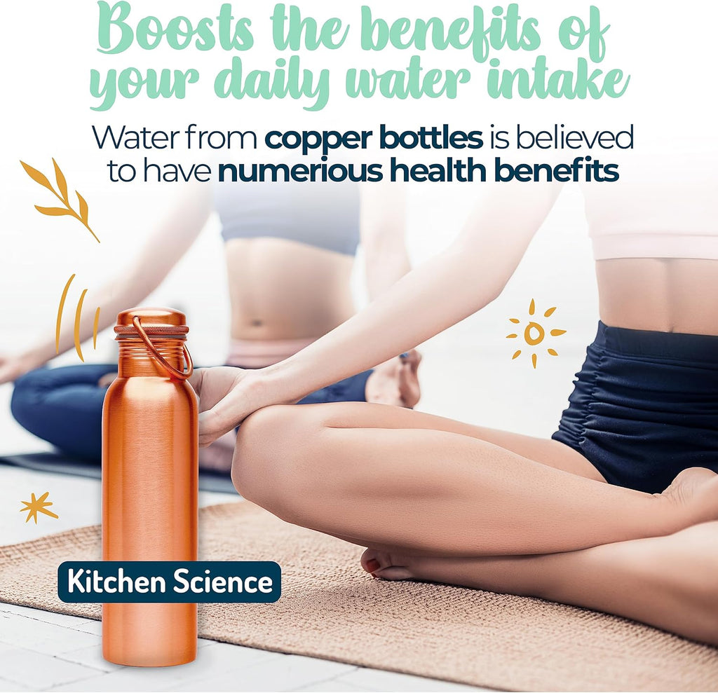Copper Water Bottle 34 oz with Carrying Canvas Bag A36852