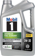 Mobil 1 Advanced Fuel Economy Full Synthetic Motor Oil 0W-30, 5 Quart (Pack of 2)