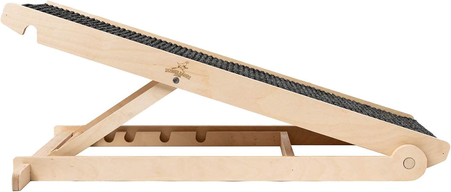 Adjustable Dog Ramp for Couch or Bed with Paw Traction Mat, 40" Long, Fits Small Dogs A6444