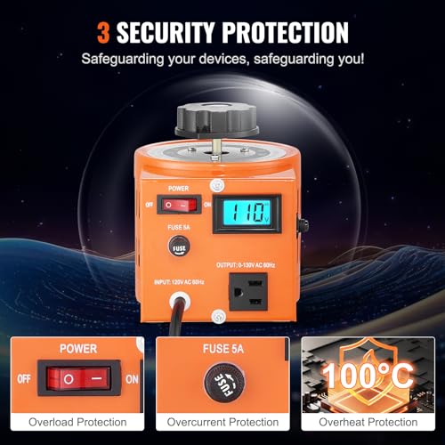 Variable Transformer 500VA 110V Input 0-130V Output Digital Display X140301