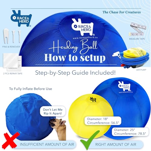 Herding Ball for Dogs Small & Puppies, 18" Complete Set Dog Toy O62925