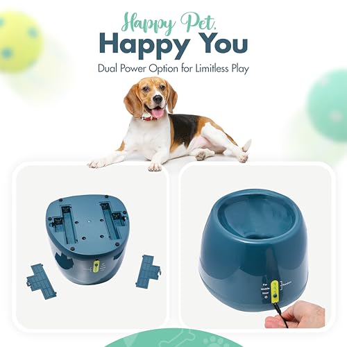Automatic Dog Ball Launcher with 6 Latex Balls for Small to Medium Dogs P495