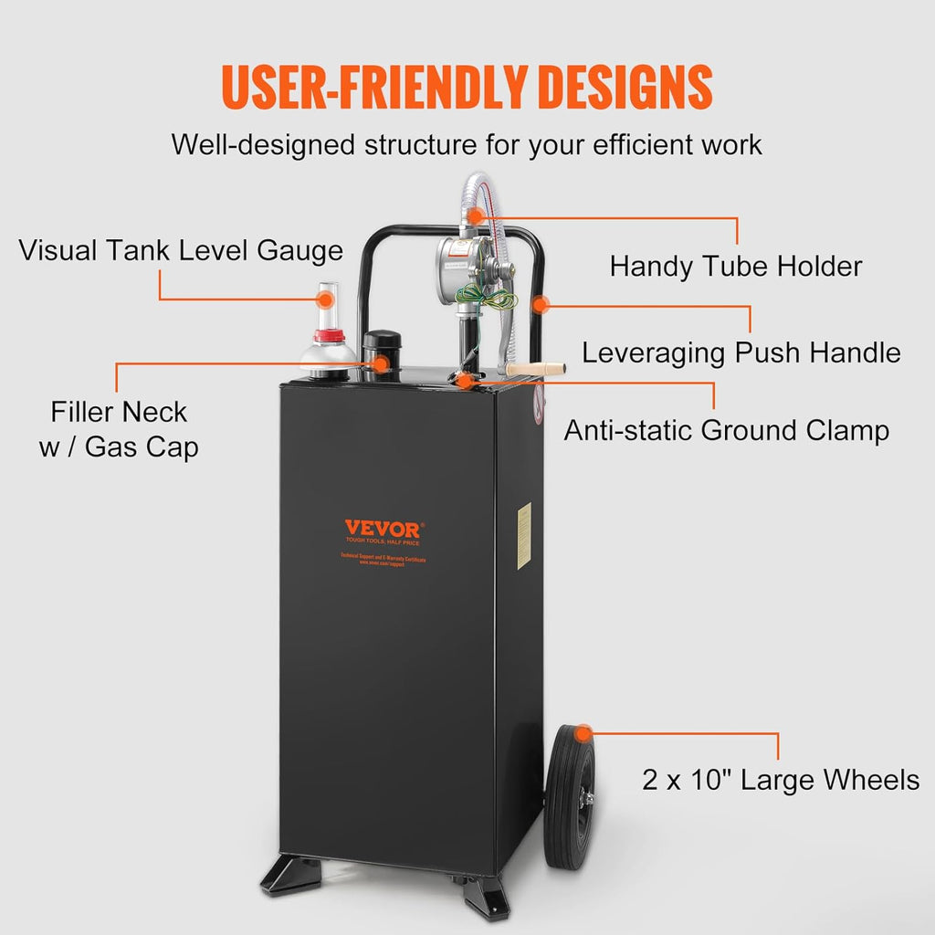 Fuel Caddy 30 Gallon with Wheels and Manual Transfer Pump J54168