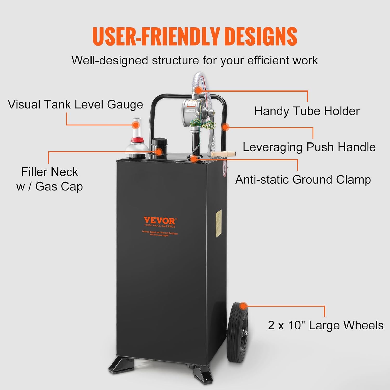 Fuel Caddy 30 Gallon with Wheels and Manual Transfer Pump J54168
