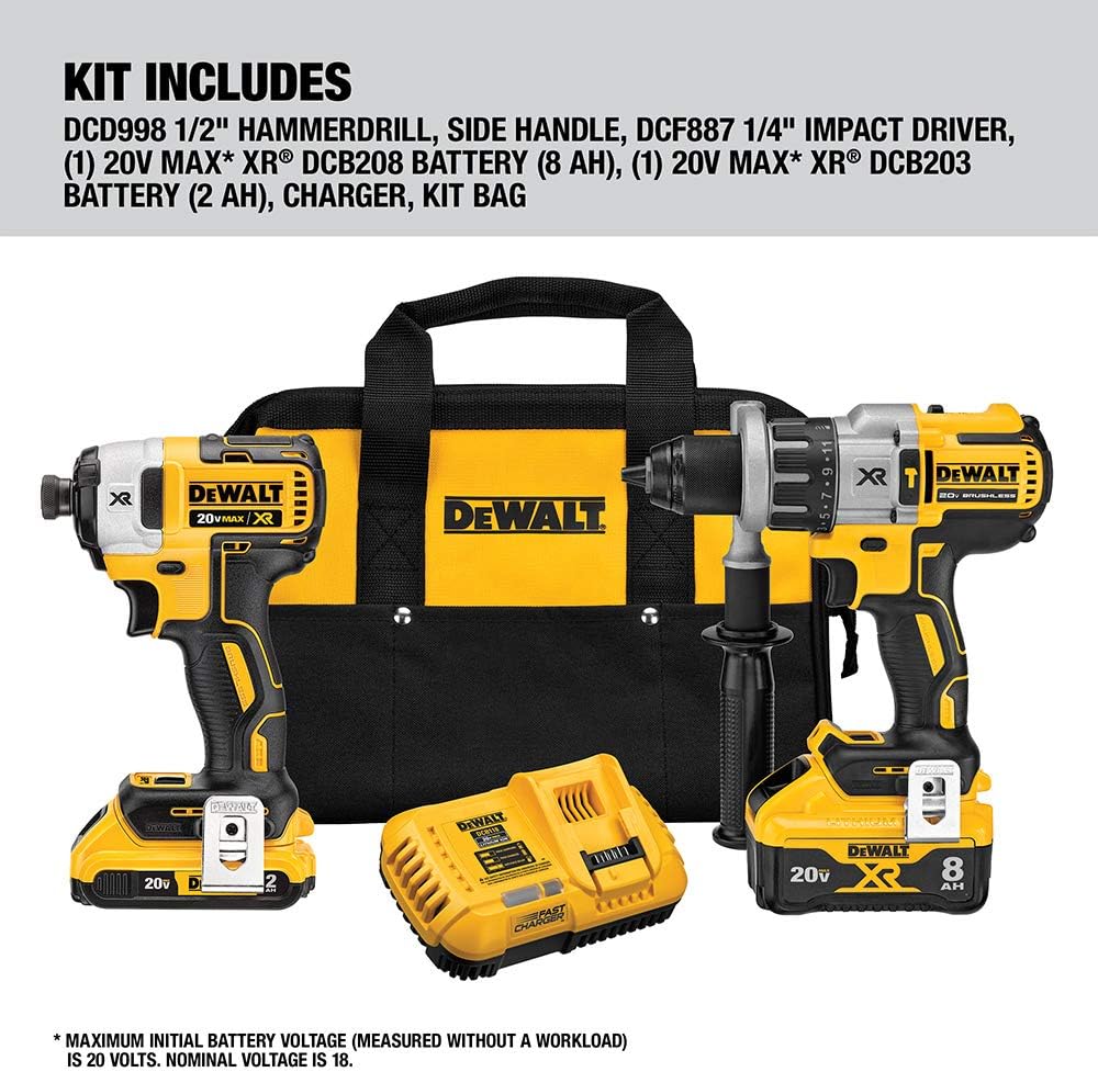 Cordless Hammer Drill & Impact Driver Combo Kit with Battery and Charger C652