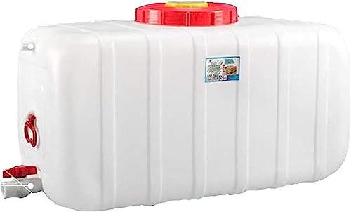 Water Tank Rain Barrels with Faucet 25L/50L/100L/150L/200L/300L Water Tank Storage Container,White Food-Grade Plastic Water Storage Bucket for Irrigation, Outdoor Emergency Water Barrel (200L)