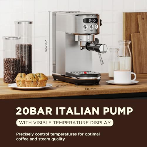 20 Bar Espresso Machine with LED Display and Milk Frother X8996