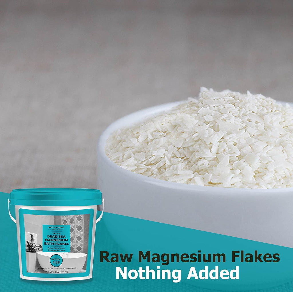 Raw Dead Sea Magnesium Flakes for Bath, 4 LB Bulk J649