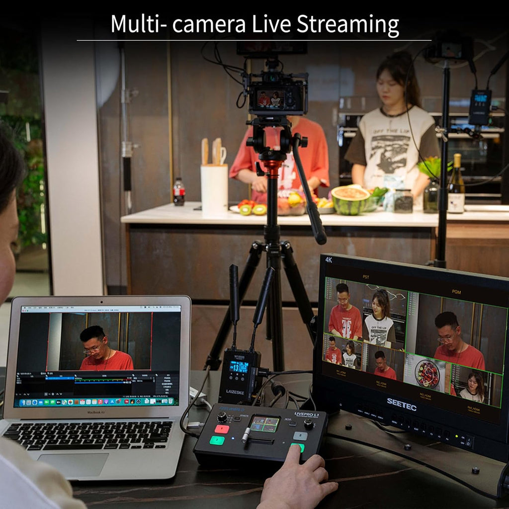 Multi Camera Video Mixer Switcher with 2 Inch LCD and 4 HDMI Inputs G989