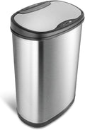 NINESTARS DZT-50-25 Motion Sensor Trash Can, Large, Silver
