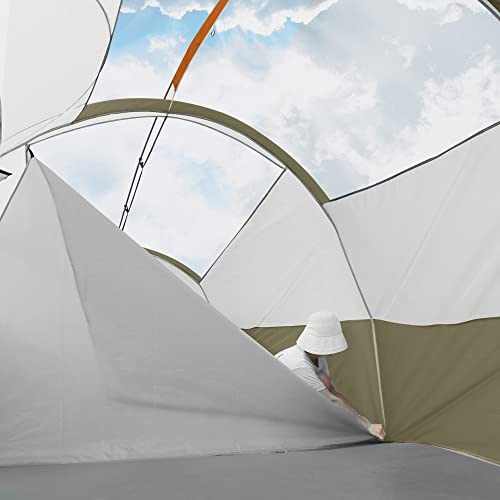 8 Person Camping Tent, Weather Resistant Family Tent with Mesh Windows and Carry Bag Q354