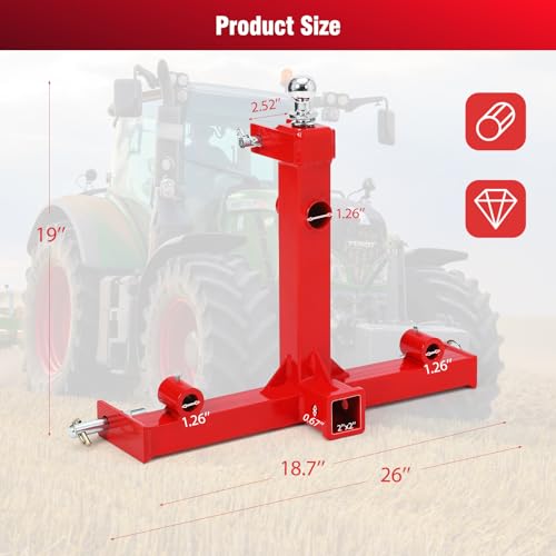3 Point Hitch 2" Receiver Tow Drawbar for Category 1 Tractors E8781