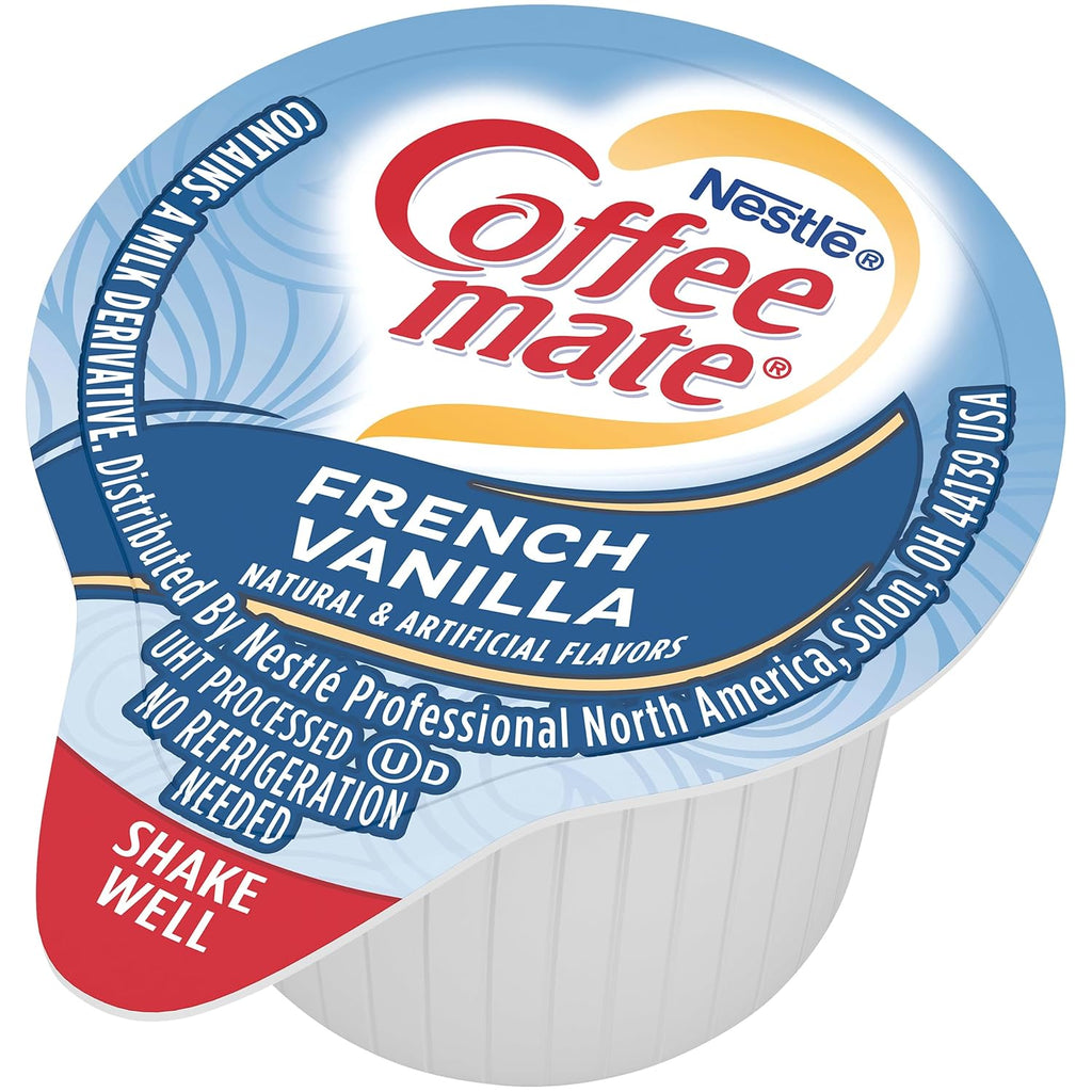 French Vanilla Liquid Coffee Creamer Singles, Non Dairy, 180 Count M50922
