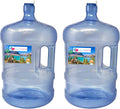 LavoHome 2 Pack 5 Gallon Plastic Water Bottle Container with Cap & Carrying Handle - BPA Food Grade For Emergency Storage