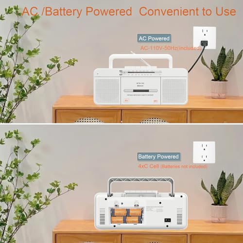 Cassette Player Recorder with Bluetooth, USB, AM/FM Radio W8360