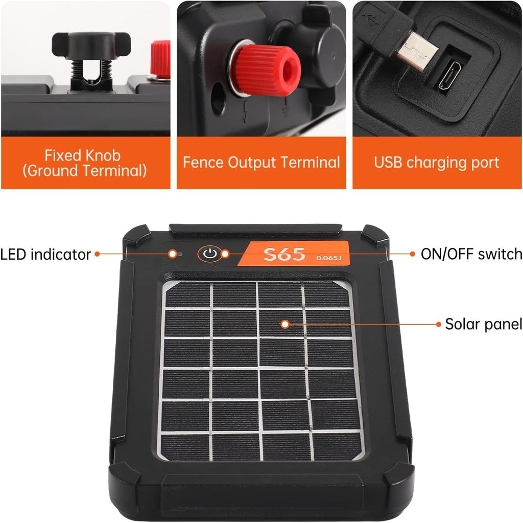 Solar Electric Fence Charger for Bears, Raccoons, Skunks H564