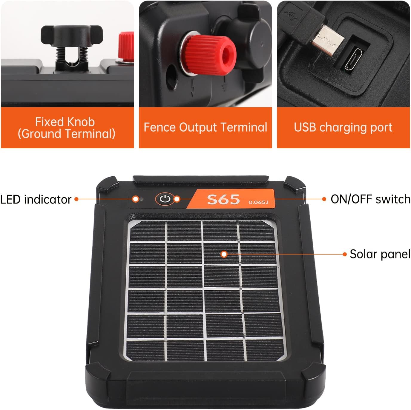 Solar Electric Fence Charger for Bears, Raccoons, Skunks H564