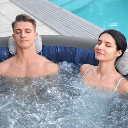 Inflatable Hot Tub Round Portable Outdoor Spa with Soothing Jets and Cover J445