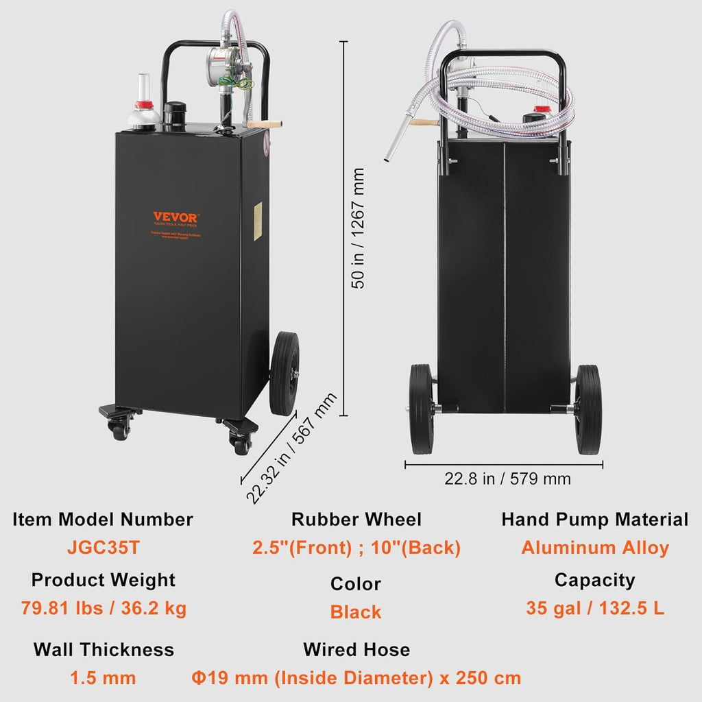 Fuel Caddy 35 Gallon with Manual Transfer Pump B6451