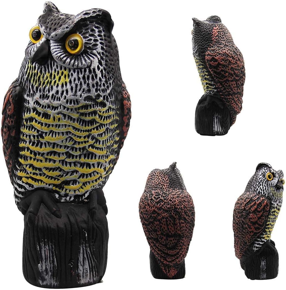 Solar Powered Horned Owl Statue for Garden Outdoor D866