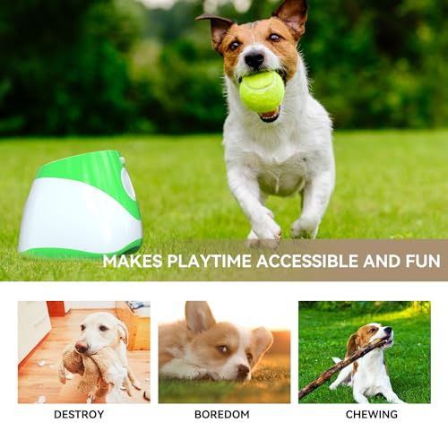 Automatic Dog Ball Thrower with 12 Tennis Balls, Interactive Fetch Toy for Small Dogs X245