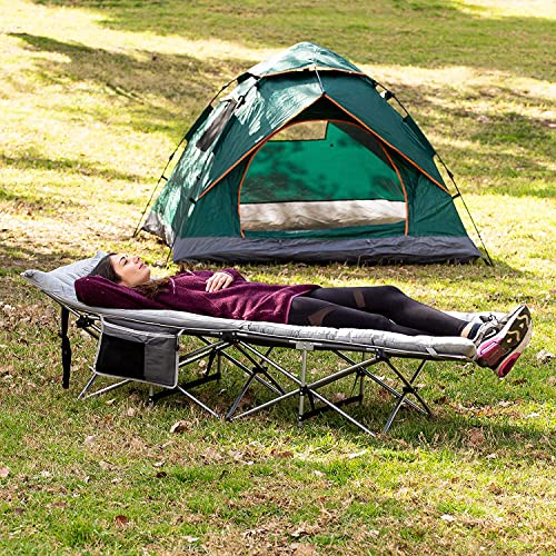 Camping Cot and Mattress Folding Outdoor Travel Bed 2 Pack K96369