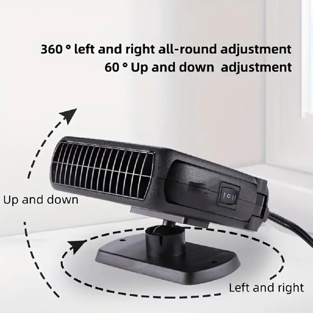 Portable Car Heater, 200W Windshield Defogger with 360 Degree Rotary Base H5763