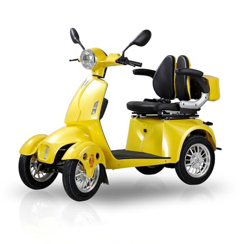 Mobility Scooters for Seniors & 4 Wheel Powered Mobility Scooters - 800W Motor, 60V20Ah Battery, 500lbs Weight Capacity - Electric Wheelchairs for Adults, Long Range Power for Travel（Rose Gold）