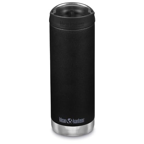 KLEAN KANTEEN TKWide Insulated Coffee Tumbler with Café Cap - Stainless Steel Coffee Tumbler - 16 Oz, Beryl Green