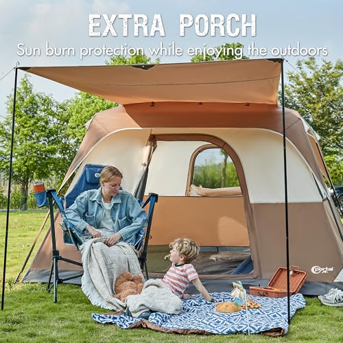 6 Person Camping Tent with Porch, Water Resistant G175