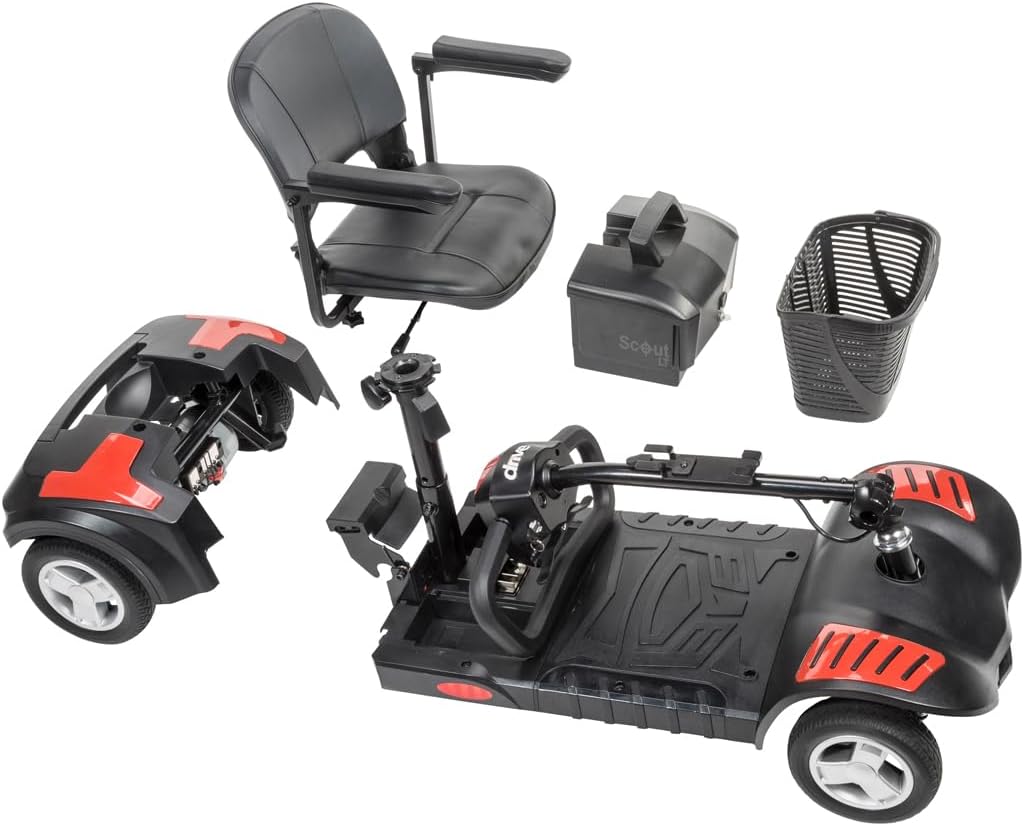 4-Wheel Travel Mobility Scooter with 12 AH Battery, Blue D513307