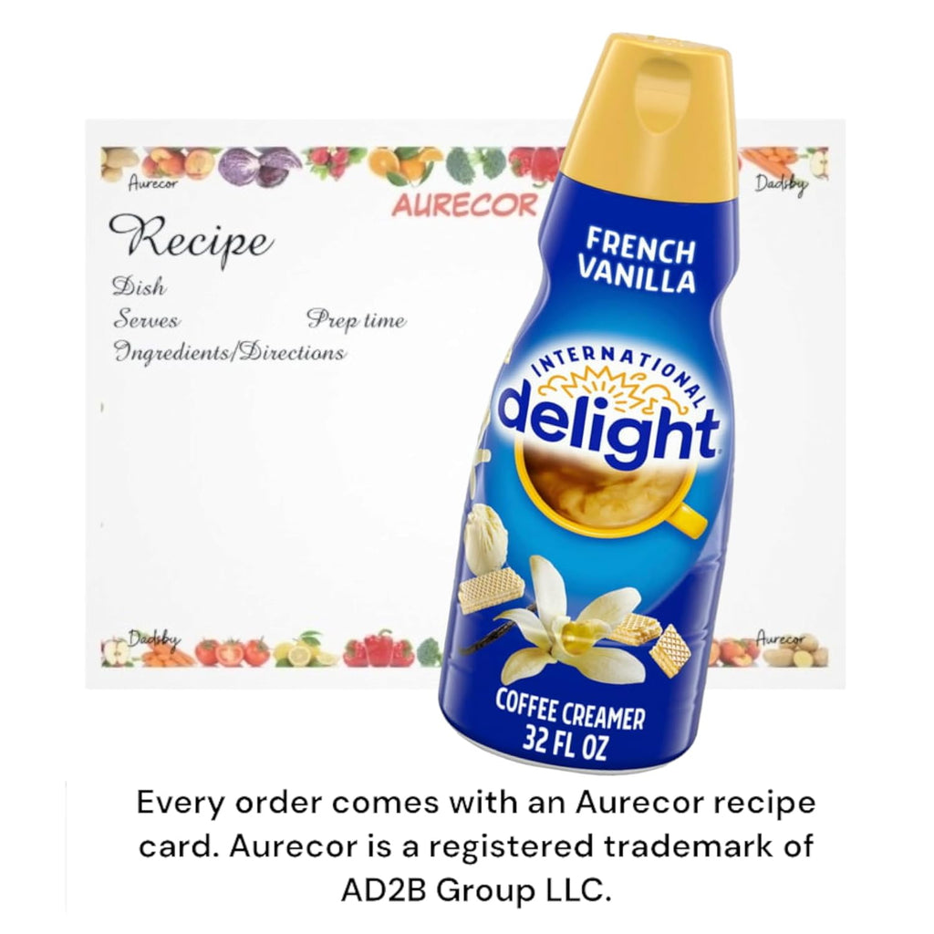 Recipe Card Bundle with Coffee Creamer, French Vanilla, 2 Pack 32 oz, Non-dairy A333379