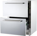 24 Inch Under Counter Drawer Fridge, Outdoor Undercounter Refrigerators for Patio with Weatherproof Full Stainless Steel Body, Built in Wine & Beverage Refrigerator for Home and Commercial